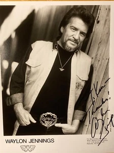 Hand SIGNED Waylon Jennings 8x10 Original Vintage Press Promo Agency Photo!! - Picture 1 of 5