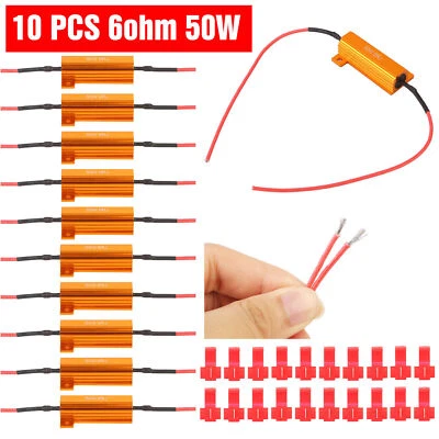 10x 50W 6 ohm Load Resistor Fix LED Bulb Fast Hyper Flash Turn Signal Blink - Image 1 of 4