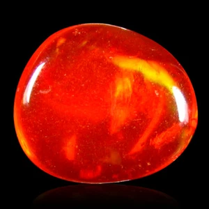 0.99 ct Premium Fancy Cabochon (8 x 7 mm) Flashing Multicolor Red Fire Opal - Picture 1 of 1