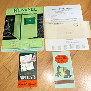 1937 KEWANEE BOILER CO Letter / 3 Brochures / Envelope SMARTLINE JACKET Asbestos - Picture 1 of 14