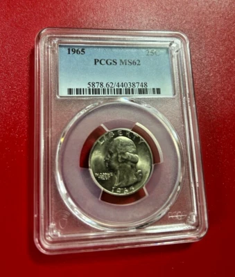 1965 US 25 CENTS PCGS MS 62 - Image 1 of 2