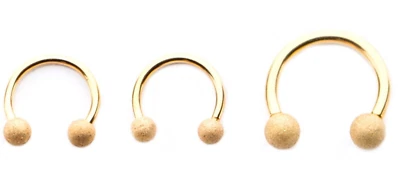 Horseshoe Eyebrow Lip Ear 18 Gauge 5/16" Sandblasted Rose Gold 3mm Balls * - Image 1 of 4