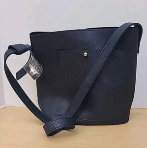 Bolso de hombro Ulta Beauty azul marino de cuero sintético saco de transporte cartera nuevo/etiquetas - Imagen 1 de 14
