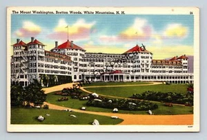 Postcard Mount Washington Bretton Woods White Mountains New Hampshire Linen - Picture 1 of 2