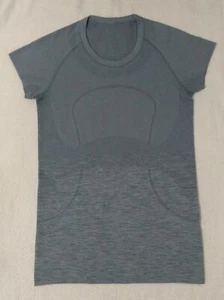 Lululemon Swiftly 8 Short Sleeve Blue Grey Ombre Top T Shirt Tech RARE SS - Picture 1 of 3