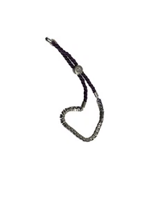 Swarovski Elements Bracelet Silk Adjustable 18K White Gold Plating Purple Stones - Picture 1 of 6