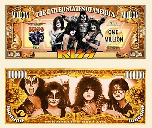 KISS ! BILLET MILLION DOLLAR US! PAUL STANLEY GENE SIMMONS PETER CRISS HARD ROCK - Imagen 1 de 1