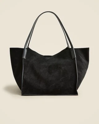 J.Crew Large Berkeley Tote Carryall Bag in Black Suede And Leather NWT - Image 1 of 4