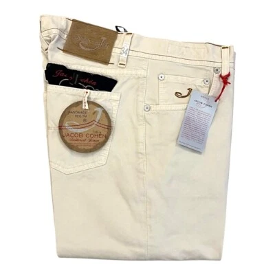 Jacob Cohen Jeans J610 Men's 5 Pocket Pants Cream White Including Cloth New Tag - Image 1 of 4