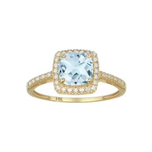 Anello Alone Diamante e Oro Giallo Originale 1,50 carati Taglio Cuscino 10k - Foto 1 di 5
