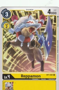 BANDAI DIGIMON CARD GAME - REPPAMON BT1-051 C - YELLOW - Picture 1 of 2