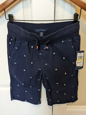 NWT Boys Size M 12 /14 Tommy Hilfiger Chino Shorts Navy White - Image 1 of 3