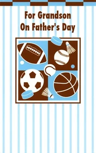 Nice HAPPY FATHER'S DAY Card FOR GRANDSON, Sports by Gallant Greetings +Envelope - Picture 1 of 4