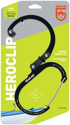 GEAR AID Aluminum Heroclip, Large 100 lb Max Load - Stealth Black - Image 1 of 3
