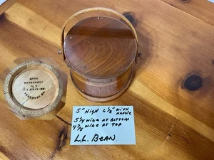 VTG LL BEAN Shaker Style Wooden Firkin Sugar Bucket Pine w/ Oak Swing Handle - Picture 1 of 18
