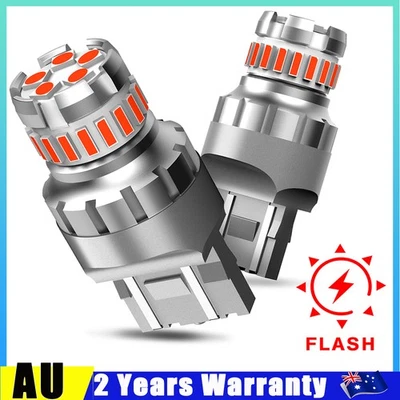 T20 W21W 7443 7440 Red Daytime Running Light Globes LED Light Reverse Error Free - Image 1 of 4