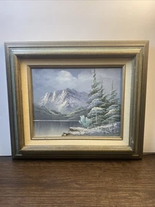 Vintage Colorado rockies oil painting Framed Signed F Haltel - Picture 1 of 6