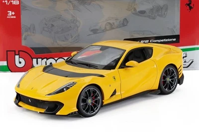 MODELLINO AUTO STATICO BURAGO FERRARI 812 COMPETIZIONE 2021 GIALLO SCALA 1/18 - Immagine 1 di 4