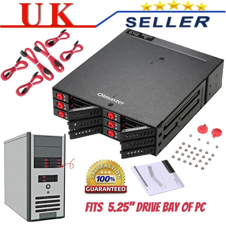 6-Bay Hot Swap Backplane for 2.5in SATA HDD/SSD - Metal Mobile Rack Backplane UK - Image 1 of 4