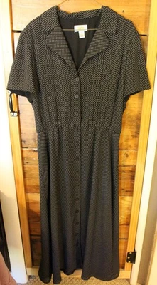 Talbots,Size 14, Polka Dot Dress,Rockabilly,Vintage, Long, Short Sleeve - Image 1 of 3