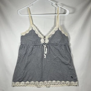 Vitage Abercrombie Babydoll Top Bella Swan V Neck Y2K Twilight Elena Lace Sz L - Picture 1 of 23