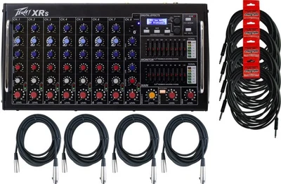 Peavey XR S 1,000 Watts RMS Powered Mixer w/ 8 Cables - Image 1 of 4
