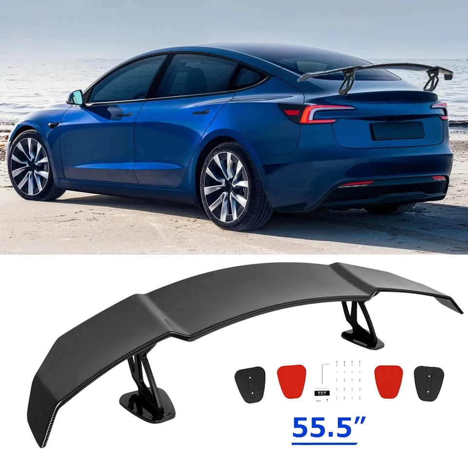 For Tesla Model X Y 3 S Rear Trunk GT Wing Racing Spoiler Carbon Li Foto 1 de 4