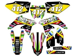2008-2017 RMZ 450 SERAPE Black Senge Graphics Kit Compatible with Suzuki - Picture 1 of 10