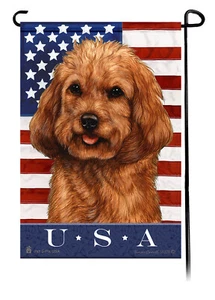 Patriotische USA Gartenflagge - roter Kakadu 043C - Bild 1 von 1