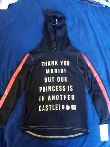 Jungen XS Nintendo Super Mario Sweatshirt Zitat "Prinzessin in einem anderen Schloss!" - Bild 1 von 9