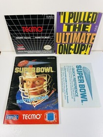 Super Tecmo Bowl Nintendo NES Instructions Manual Booklet Tecmo All Inserts