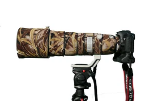 Canon EF 200 400mm f4 L IS Neoprene Camo lens cover Standard & Premium ranges - Picture 1 of 7