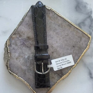 DeBeer Paris Watch band 20mm (Long) Brown Crocodile #410L-20 Straps Bargains NWT - Picture 1 of 3