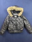 Vintage Y2K Baby Phat Leather Jacket Large Fur Lined Hood Bomber Style