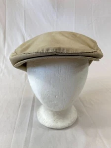 Beige Newsboy Hat Fitted Cap Small London Fog ACTWU Snap Button Brim Classic - Picture 1 of 10