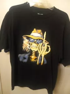 Vintage 90's Balzout Smoking Skeleton Printed T-Shirt Size XL - Bild 1 von 11