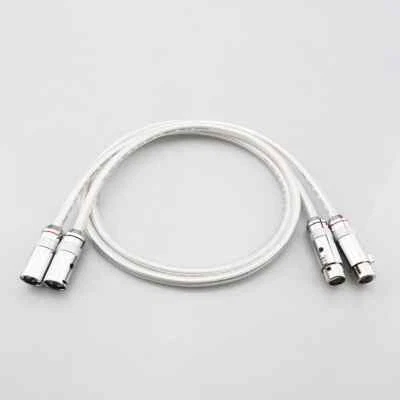Pair Solid Pure Silver Wire XLR Cable Microphone HiFi Audio Interconnect Cable - Image 1 of 4