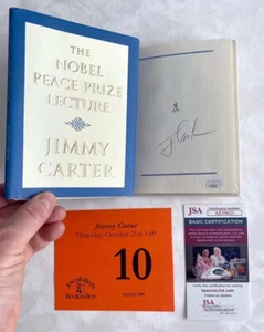President Jimmy Carter Signed Nobel Peace Prize Hardcover 1st Ed. Book + JSA COA - Picture 1 of 2