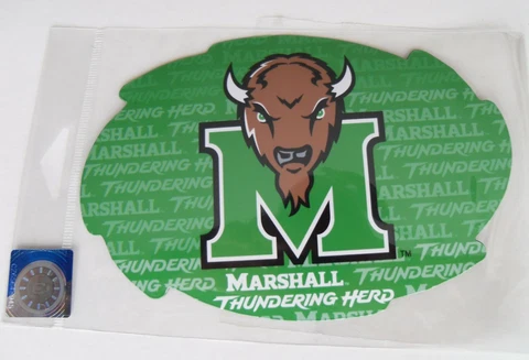 NCAA 1 Pair Marshall Thundering Herd Magnets 6 7/16" Wide x 4 3/8" High The Herd Cover