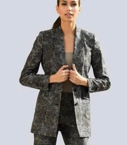 NEU: EDELSTYLE JACQUARD LONGBLAZER GEHROCK 38 40 ALBA MODA taupe 140€ *70816452 - Bild 1 von 7