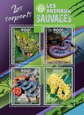 Snakes MNH Stamps 2019 Central African M/S