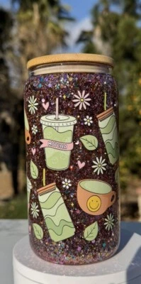 Стакан Matcha Latte Snow Globe 16 унций - Изображение 1 из 4