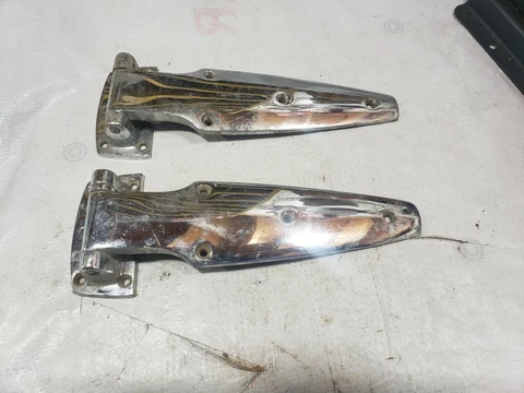 VTG BRASS CHROME HEAVY DUTY REFRIGERATOR COOLER TRAILER TRUCK BOX HINGE Dent MFG Cover
