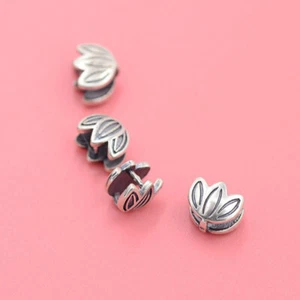 Colgante deslizante de plata esterlina flor de loto pellizcado fianza hallazgos A2939 - Imagen 1 de 4