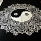 Yin Yang Tapestry Wall Hanging Or Tablecloth  Cotton Black White 56x78 India