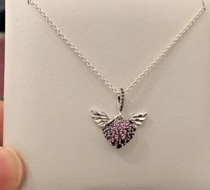 PANDORA Angel Wings Pendant Necklace and Pendant 17.7 in - Picture 1 of 6