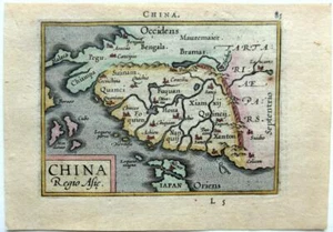CHINA REGIO ASIE c1590 BY ABRAHAM ORTELIUS GENUINE ORIGINAL ENGRAVED MAP - Picture 1 of 3