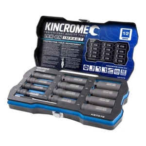 KINCROME LOK-ON 12 PC 1/2" Drive METRIC DEEP Impact Socket Set (10-24mm) K27072 - Picture 1 of 6