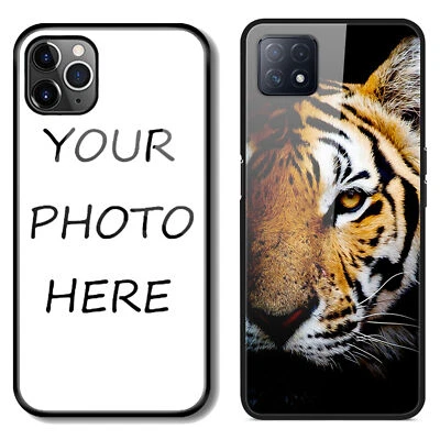 Customized Tempered Glass TPU Phone Case Cover Personalize Photo Image Picture - Image 1 of 4
