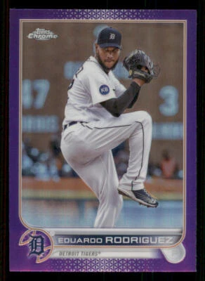 2022 Topps Chrome Update Purple Refractors #USC77 Eduardo Rodriguez - Image 1 of 2